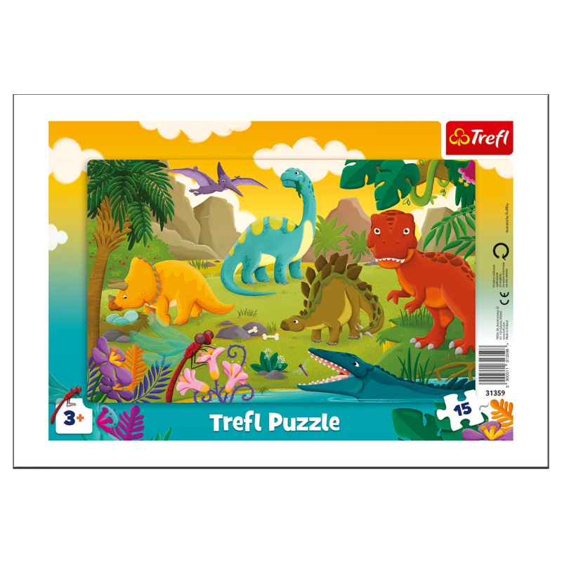TREFL Puzle rāmītī Dinozauri, 15 gab.