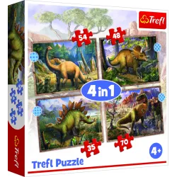 TREFL Puslede komplekt 4 in 1 Dinosaurused