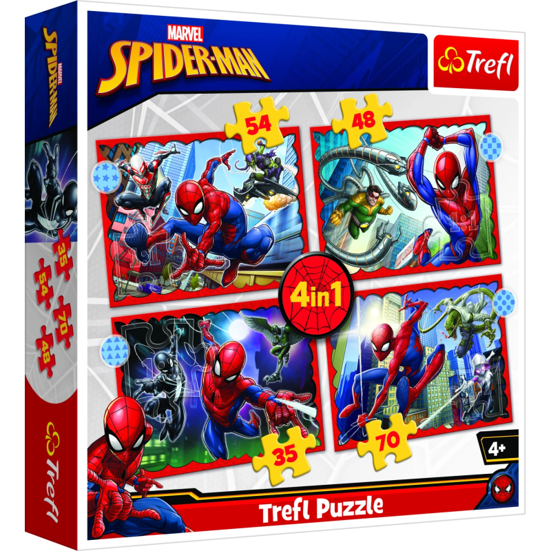 TREFL SPIDER-MAN Pužļu komplekts 4in1 Spiderman