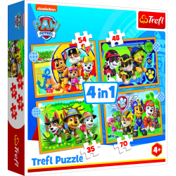 TREFL PAW PATROL Pužļu komplekts 4in1 Ķepa Patruļa
