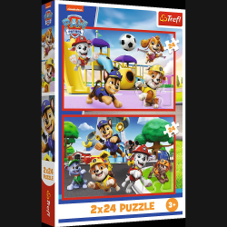 TREFL PAW PATROL Puzļu komplekts Jautrā suņu diena, 2x24 gab.
