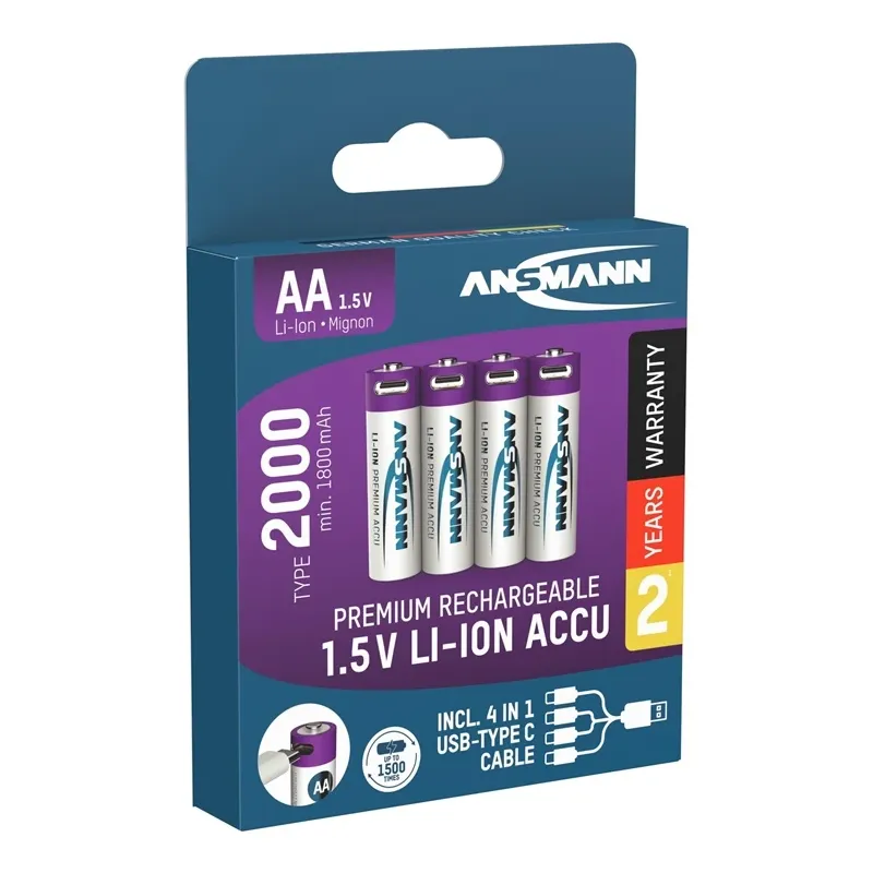 Uzlādējamās baterijas Ansmann, AA, 1800 mAh, 4 gab.