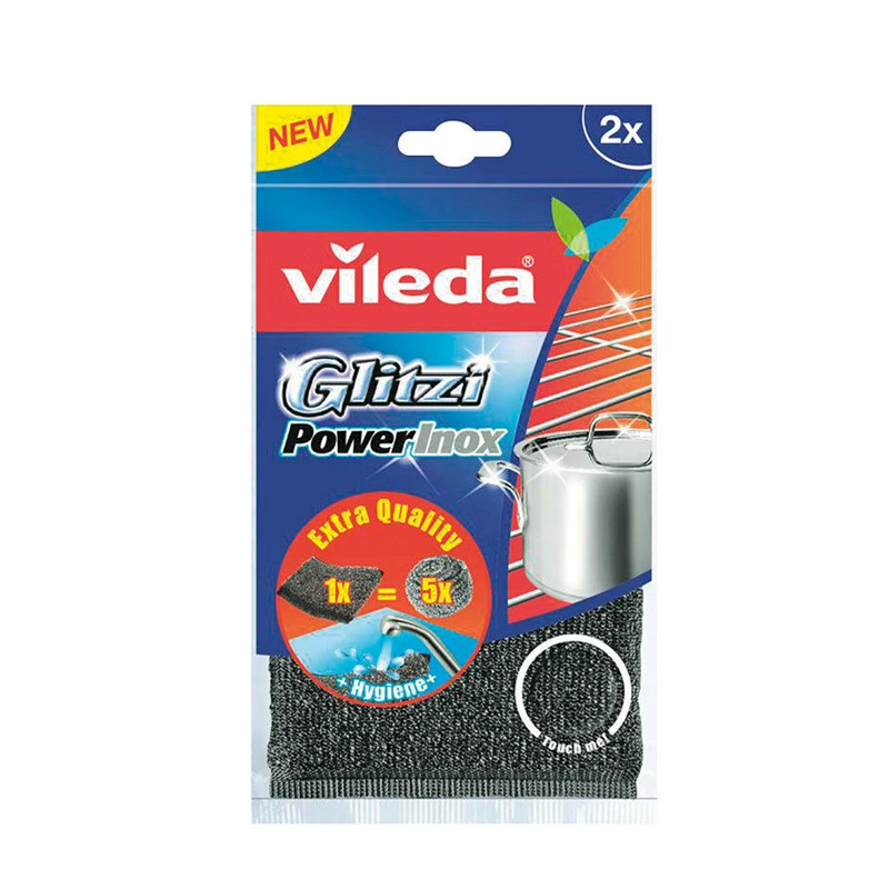 Vileda Glitzi Power Inox švamme-skrāpis, 2 gab.