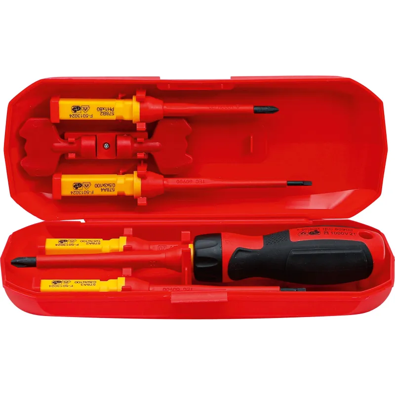 VDE skrūvgriežu komplekts ar maināmiem uzgaļiem - 8 gab.