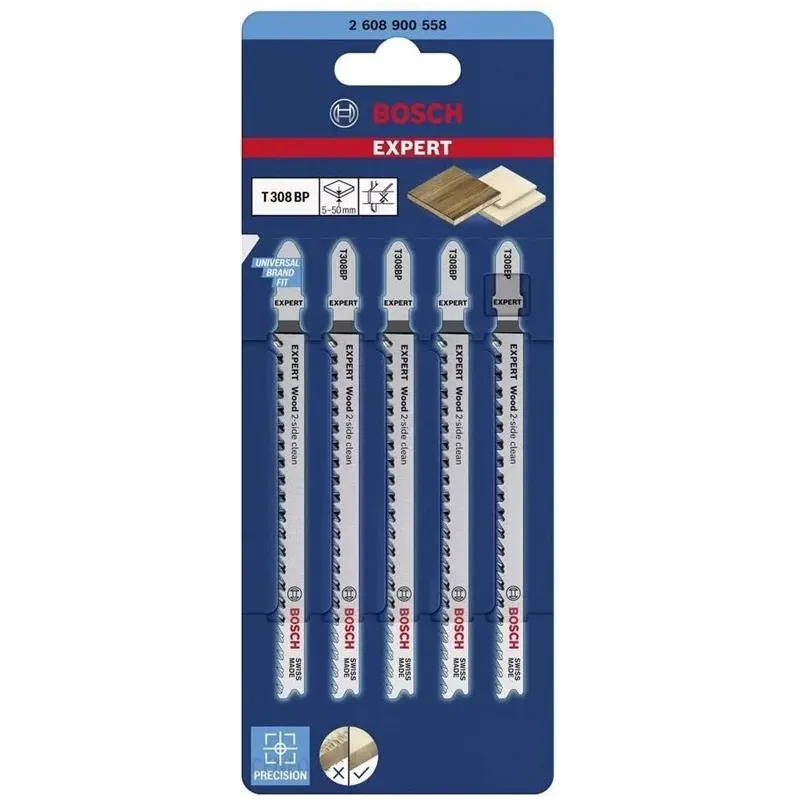 Šaurzāģa zāģīšu komplekts koksnei T308BP, 5 gab.