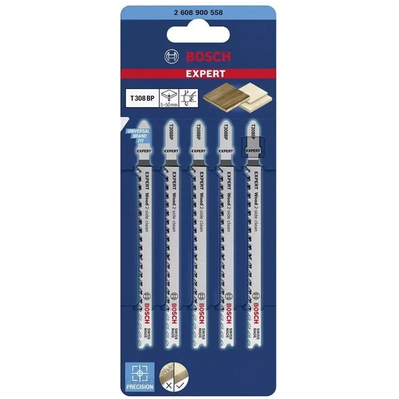 Šaurzāģa zāģīšu komplekts koksnei T308BP, 5 gab.