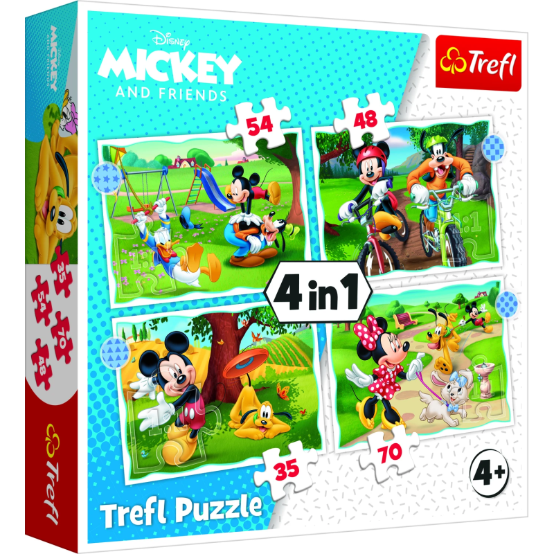 TREFL DISNEY Pužļu komplekts 4in1 Mikijs