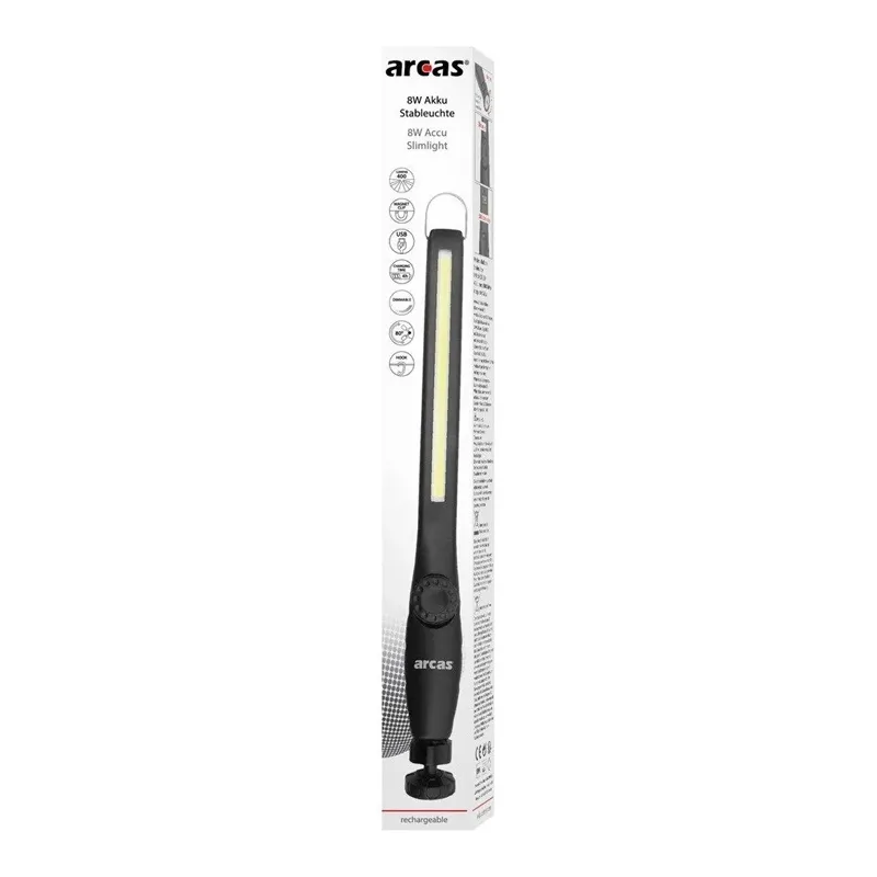 Lādējams lukturis arc accu slimlight 8w