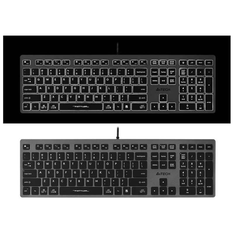 A4Tech 47125 FSTYLER FX60H Grey White Backlit