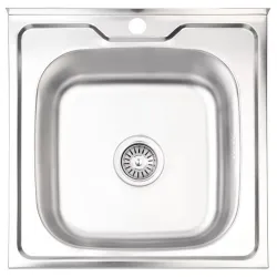 Izlietne virtuves AB 500X500x0.6MM ar sifonu, uzliekama