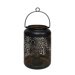 Dārza Laterna ar LED uz baterijām, 12x12x18cm, melna