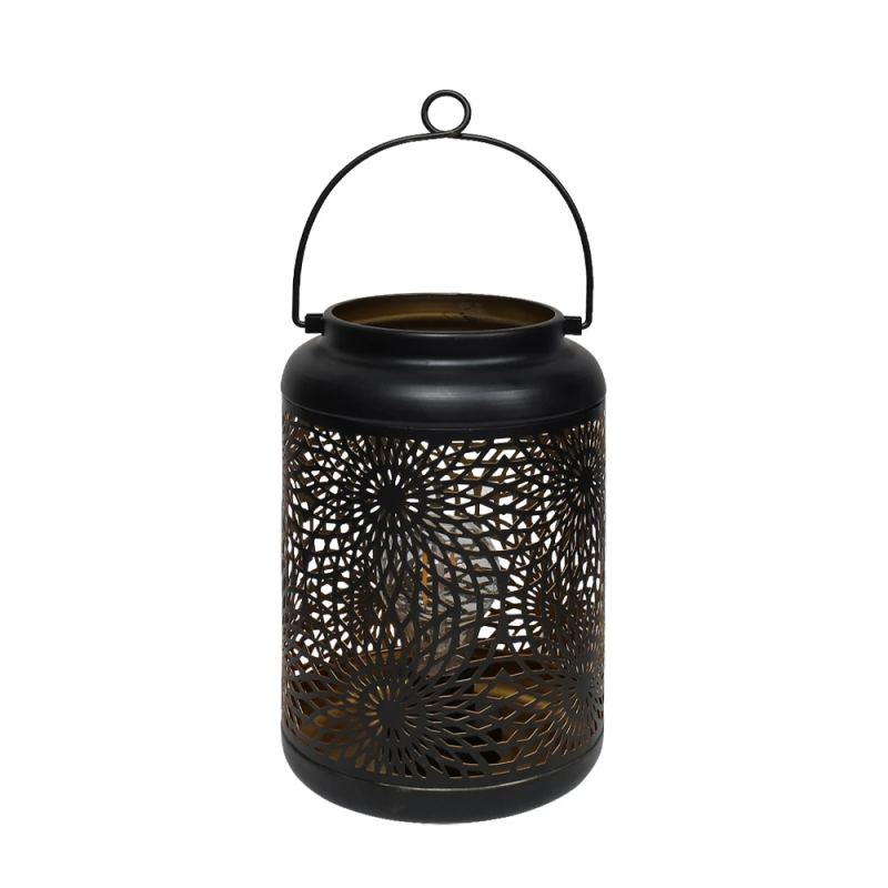 Dārza Laterna ar LED uz baterijām, 12x12x18cm, melna