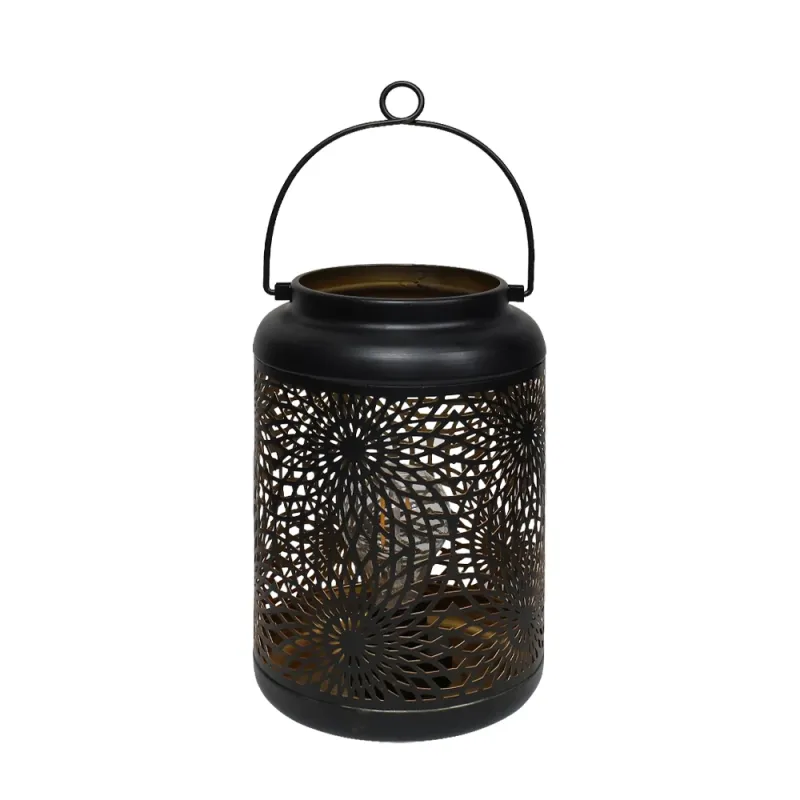 Dārza Laterna ar LED uz baterijām, 12x12x18cm, melna
