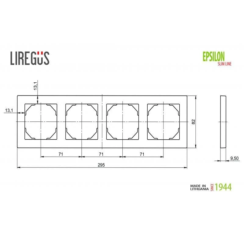 Rāmis liregus epsilon slim 4-viet. balts