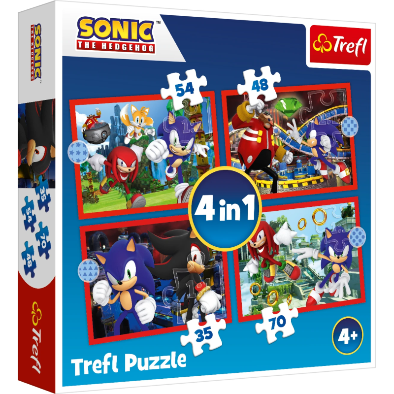 TREFL SONIC Pužļu komplekts 4in1 Sonic