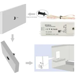LED riba sensor lüliti SR-8001A-DC, valge v.