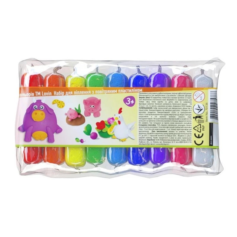 Plastilīnsair ligh clay set 9 krāsas