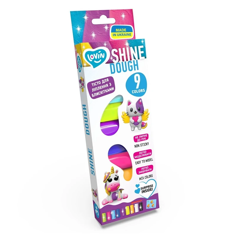 Plastilīns shine dough set 9 krāsas