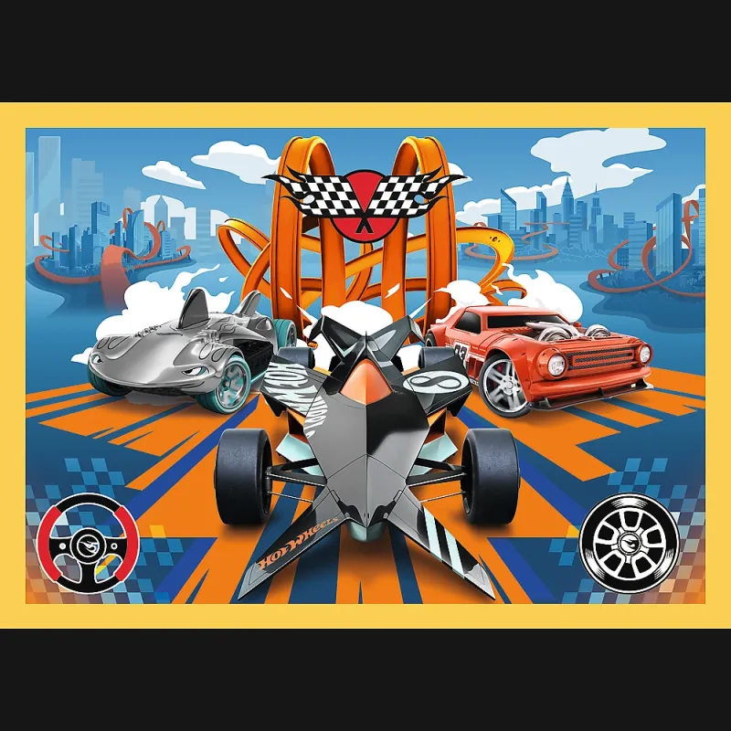 TREFL HOT WHEELS 4 dėlionių rinkinys