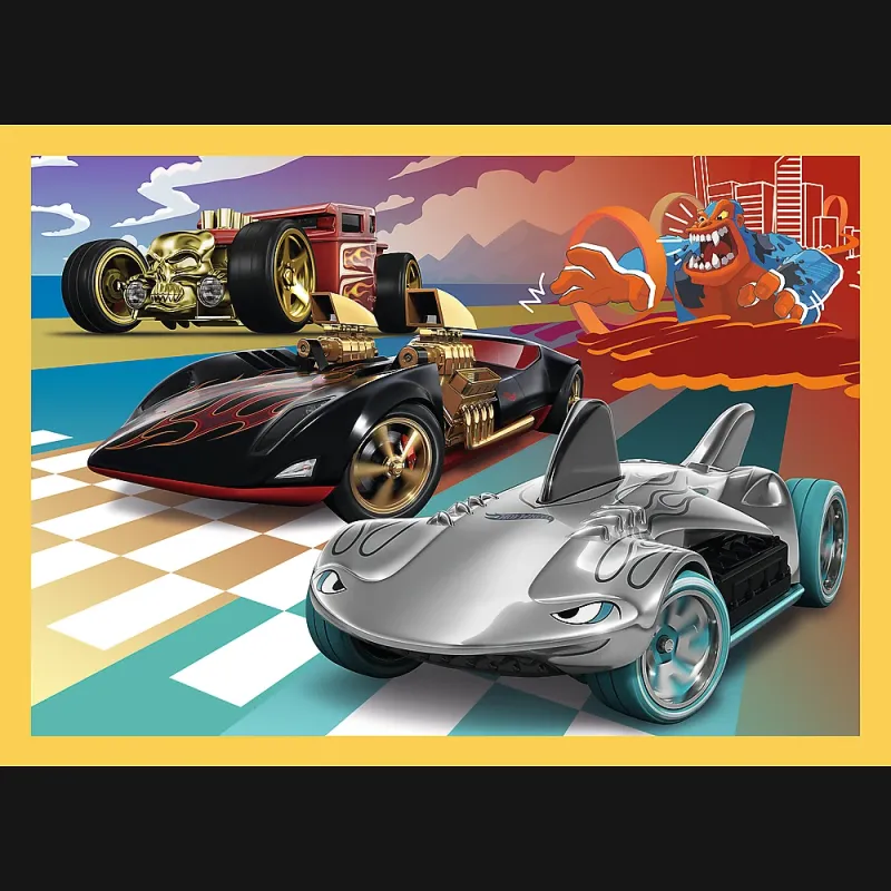 TREFL HOT WHEELS 4 dėlionių rinkinys