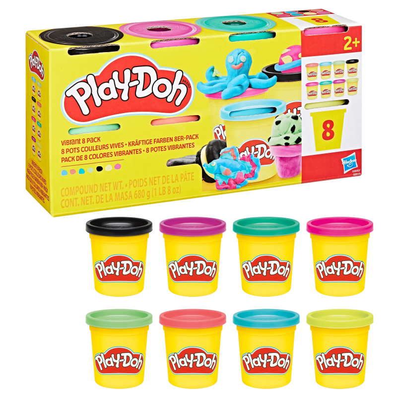 PLAY-DOH Plastilīna trauciņi, 8 gab.