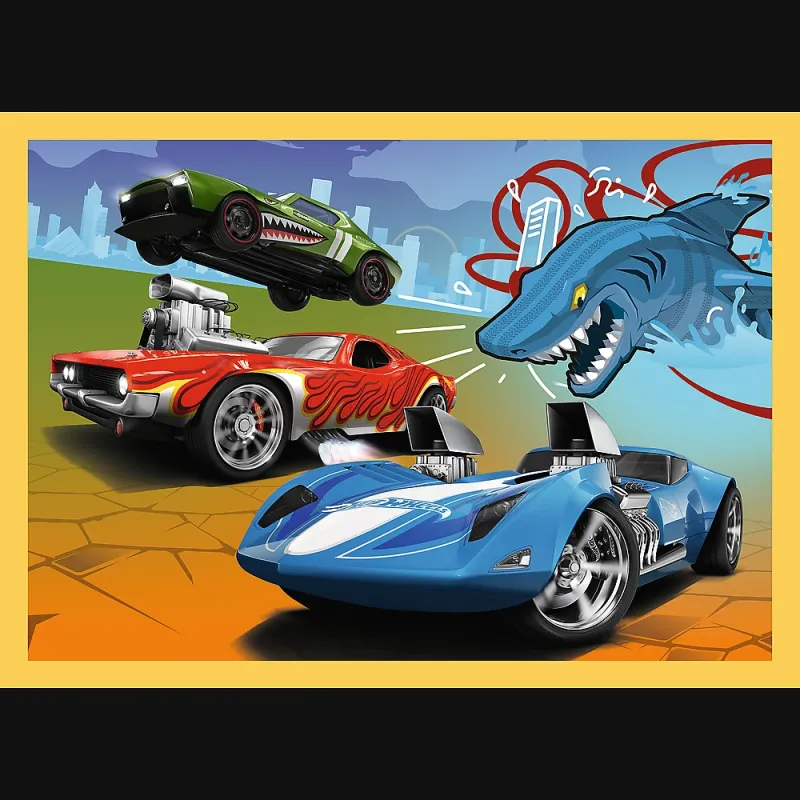 TREFL HOT WHEELS 4 dėlionių rinkinys
