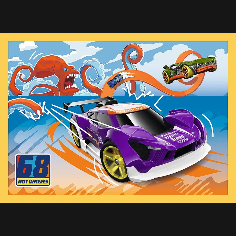 TREFL HOT WHEELS 4 dėlionių rinkinys