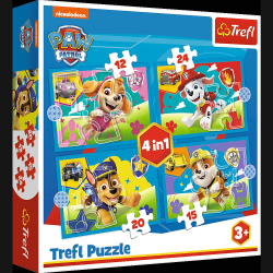 TREFL PAW PATROL Pužļu komplekts 4in1 Ķepa Patruļa