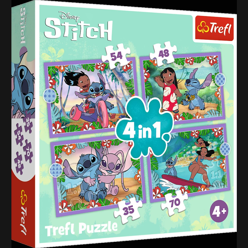 TREFL DISNEY STITCH Pužļu komplekts 4in1