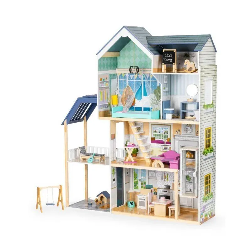 Leļļu māja EcoToys Maya Residence, daudzkrāsaina