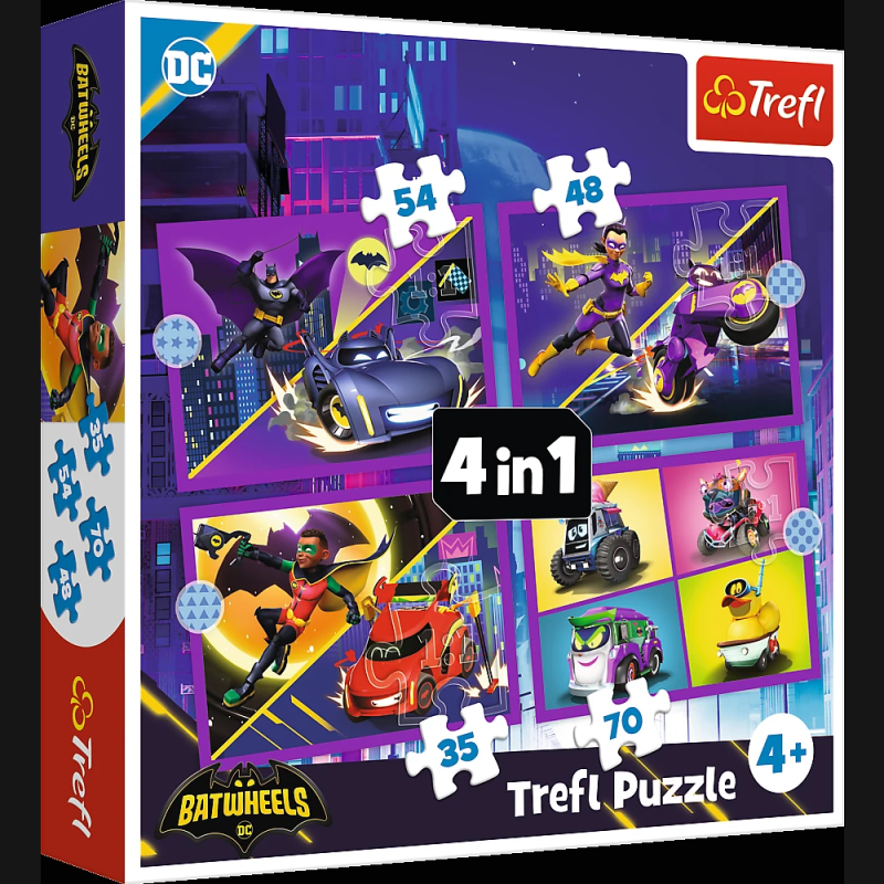 TREFL BATWHEELS Pužļu komplekts 4 in 1