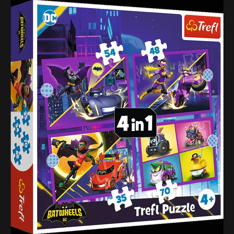 TREFL BATWHEELS Pužļu komplekts 4 in 1