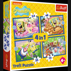 TREFL SPONGEBOB Pužļu komplekts 4 in 1