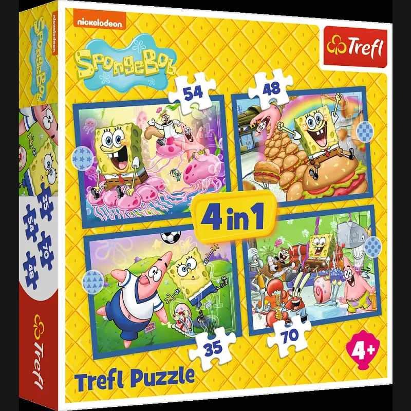 TREFL SPONGEBOB 4 dėlionių rinkinys