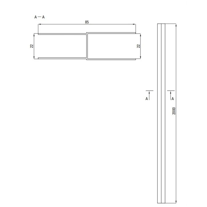 Profils paplašinājumam nero 200 cm melns