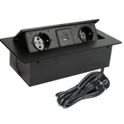 Встроенный удлинитель Design Light, 3 x 1,5 mm², 3 м, 2 розетки, 2USB