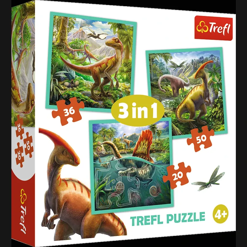 TREFL Pužļu komplekts Dinozauri, 3in1