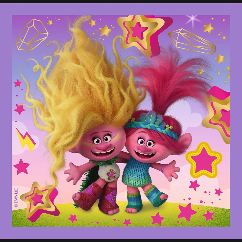 TREFL TROLLS Pužļu komplekts 3 in 1 Troļļi 3