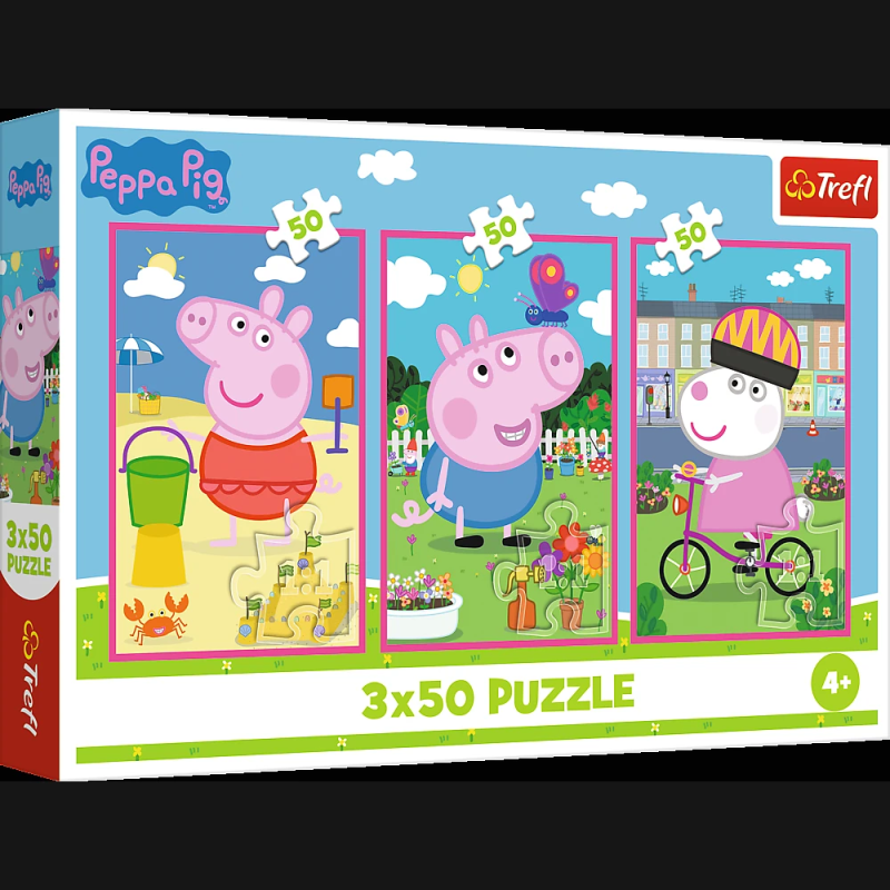 TREFL PEPPA PIG Pužļu komplekts Draudzības spēks, 3x50 gab.