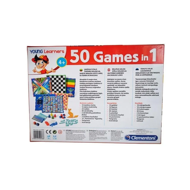 Galda spēļu komplekts Clementoni 50 in 1 50538, LT LV EE