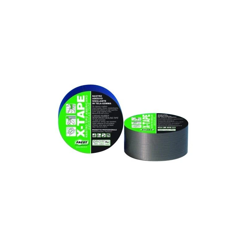 Limlente x-tape 50mmx25m melns