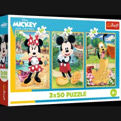 TREFL DISNEY MICKEY MOUSE puslede komplekt Hiired puhkusel, 3x50 osa