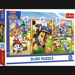 TREFL PAW PATROL Pužļu komplekts Suņu banda, 3x80 gab.