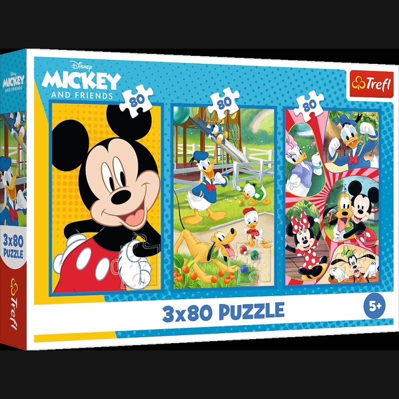 TREFL DISNEY MICKEY MOUSE Pužļu komplekts Mickey Mouse komanda, 3x80 gab.