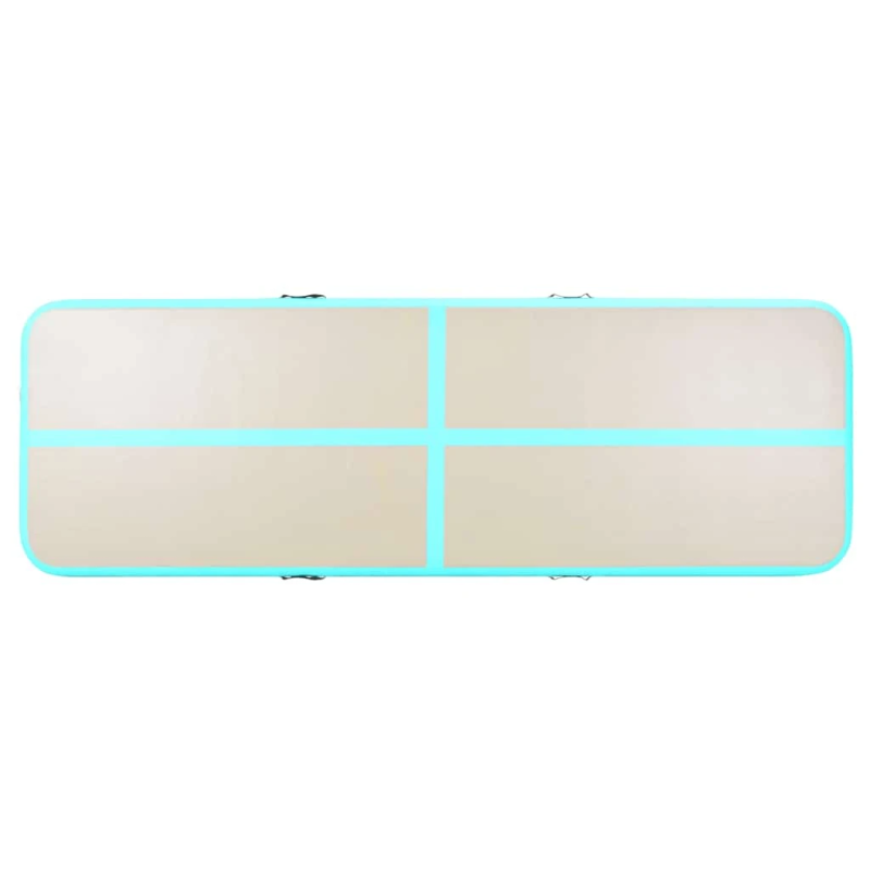 vidaXL piepūšams vingrošanas paklājs ar pumpi, 500x100x10 cm, zaļš PVC