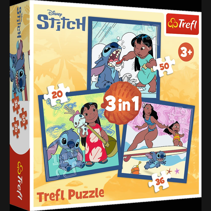 TREFL DISNEY STITCH Pužļu komplekts 3in1