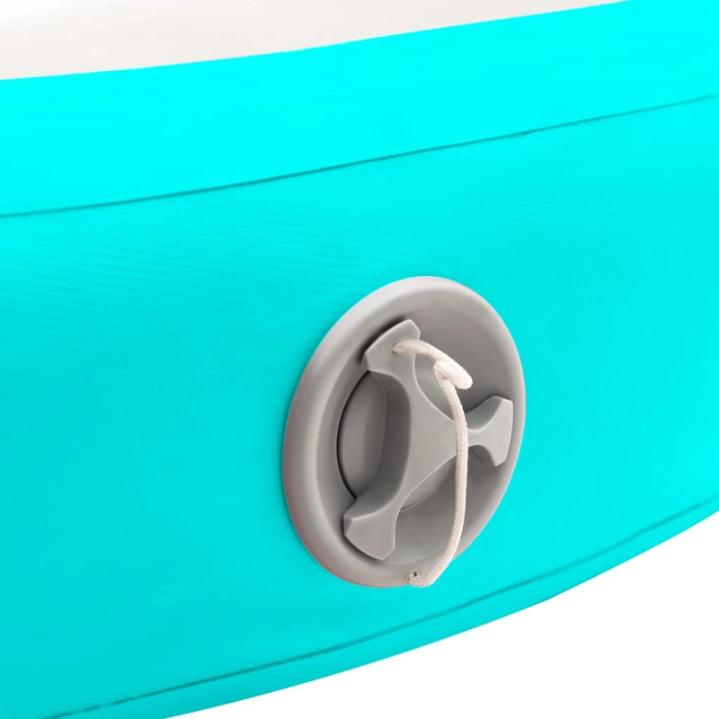 vidaXL piepūšams vingrošanas matracis ar pumpi, 100x100x15cm, zaļš PVC