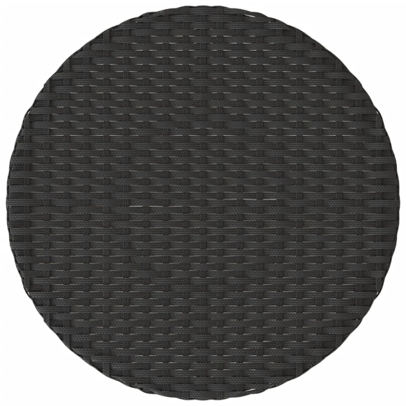 vidaXL 3-daļīgs bistro mēbeļu komplekts, matrači, melna PE rotangpalma