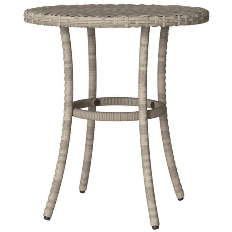 vidaXL 3-daļīgs bistro mēbeļu komplekts, matrači,pelēka PE rotangpalma