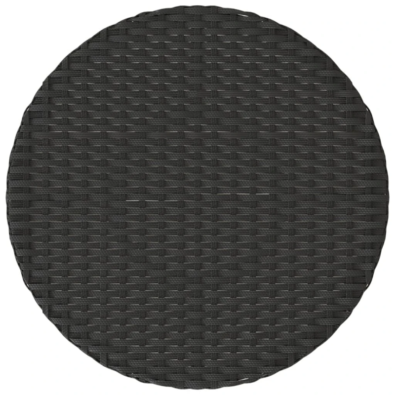 vidaXL 3-daļīgs bistro mēbeļu komplekts, matrači, melna PE rotangpalma